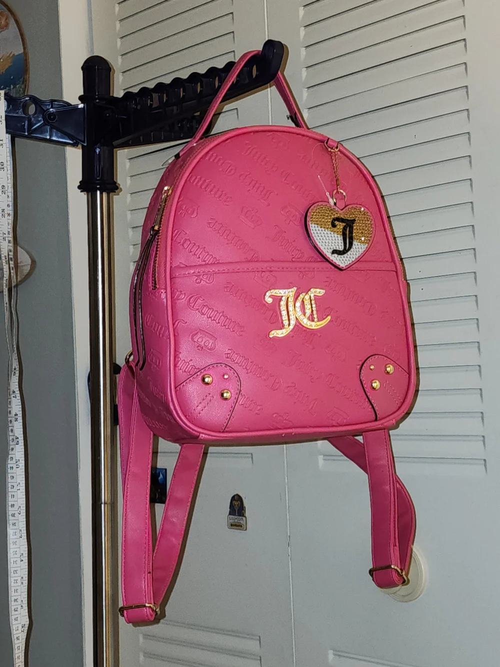 NWT Juicy Couture Pink JC Embossed and Embellished Mini Backpack